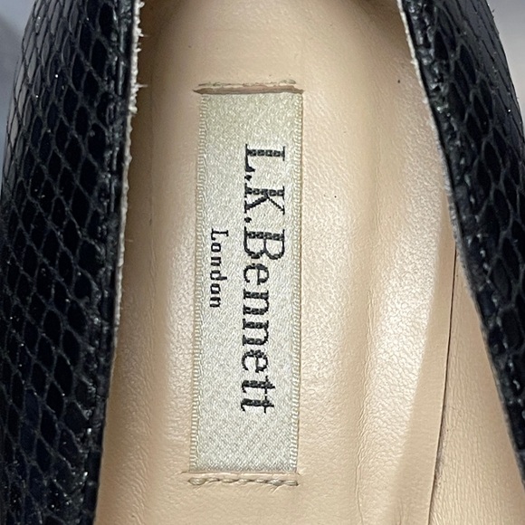 EUC L.K. Bennett Marcella Pumps Black Snake Effect Size 39.5 / US 8.5M - Picture 9 of 9